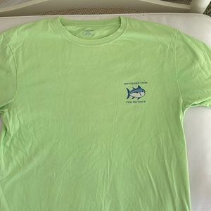Southern Tide bright green T-shirt.